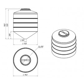 Конусная емкость ФМ 500 литров 
